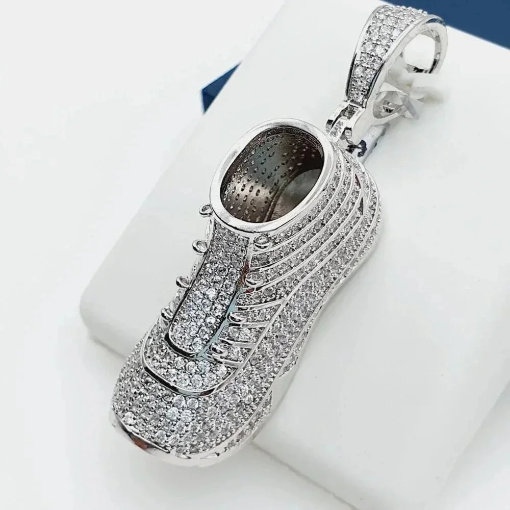 925 Sterling Silver Plated CZ Pendant, EVBRS642 - Picture 4 of 11